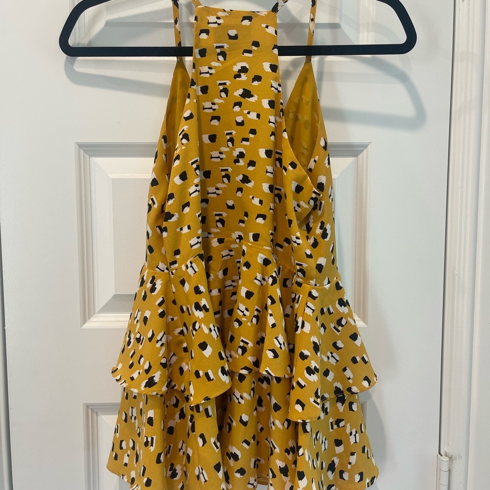 Vici Mustard Patterned Ruffle Camisole - image 3